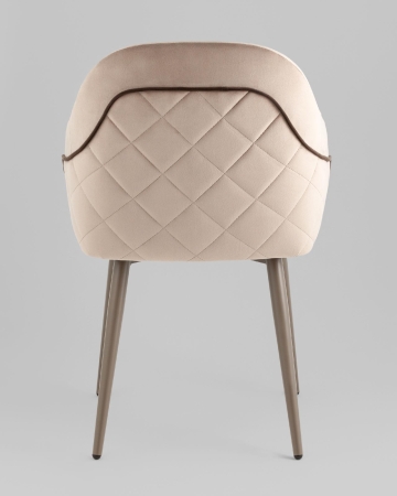 Стул Новел New велюр серо-коричневый, ножки бежево-серые