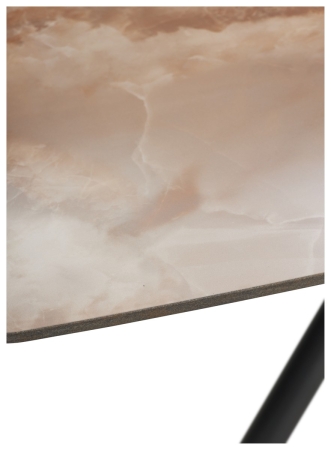 Стол RIVOLI 140 GLOSS AMBER JADE SOLID CERAMIC, BLACK