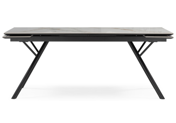 Керамический стол Ворен 180(240)x90 золото, черный кварц, черный