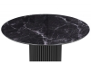 Стол стеклянный Барел 110 черный мрамор, черная пленка, черный