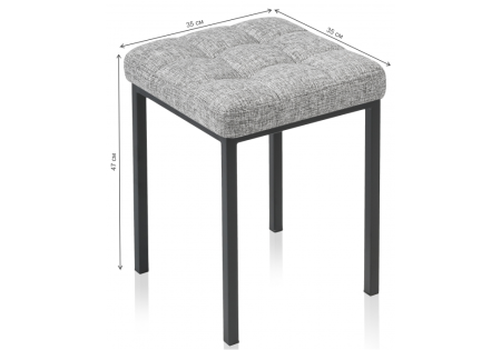 Табурет Байя рогожка графит, черный матовый