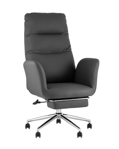 Кресло руководителя TopChairs Solid NC с оттоманкой серый