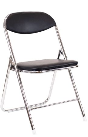 Кресло для посетителей Joker хромированный экокожа черный