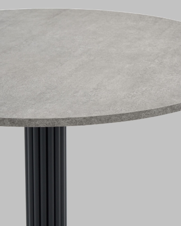 Стол круглый Фризбин D90, столешница МДФ сегни темный, основание металл черный