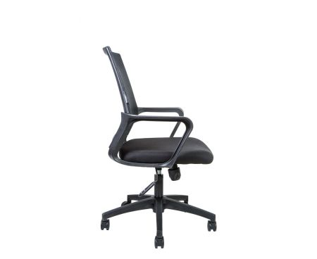 Кресло офисное Бит LB черный пластик, черная сетка, черная ткань