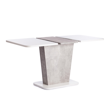 Стол обеденный GENT ЛДСП, 110-145x68,6x75,5 см, белый, бетон
