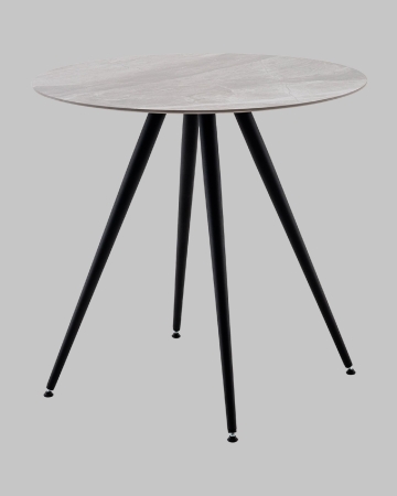 Стол Ники с круглой столешницей из керамики Italian light grey 800