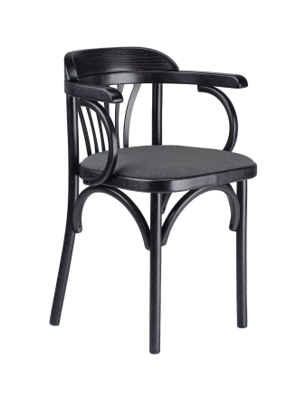 Деревянный стул Венский венге с мягким сиденьем из серой ткани М07