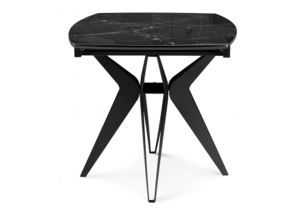 Стол стеклянный Риполь 140(180)х80 черный мрамор, черный