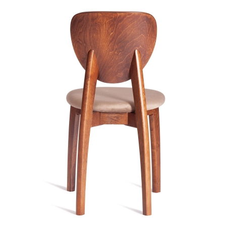 Стул DIAMANTE мягкое сидение, ткань и дерево, коричневый