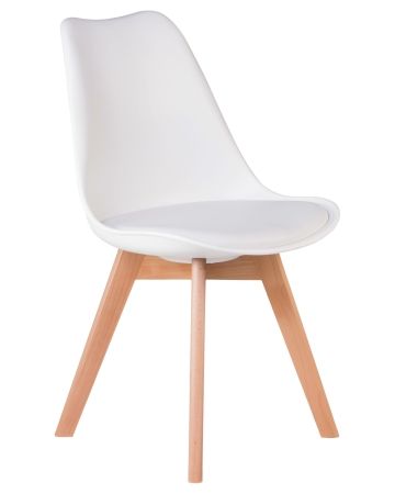 Стул обеденный JERRY SOFT ножки светлый бук, цвет сиденья белый W-02