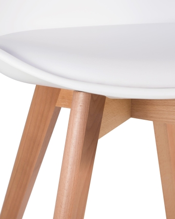 Набор 4 шт Стул обеденный JERRY SOFT, ножки светлый бук сиденья белый (W-02)