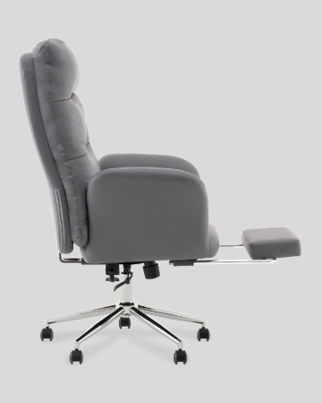 Кресло руководителя Solid TopChairs с оттоманкой серый