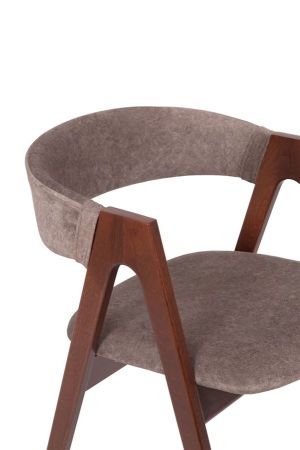 Стул "Честер 1" темный орех, ткань Айсберг корица