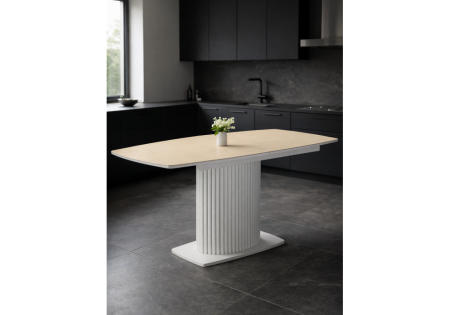 Керамический стол Фестер 140(180)х80 okara light yellow, белый