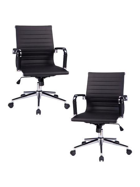 Набор 2 шт Офисное кресло для руководителей CLAYTON, черный