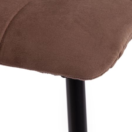 Стул CHILLY MAX велюр и металл, 45х59х88 см, коричневый 09, черный