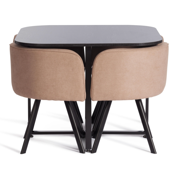 Комплект (стол, 4 стула) QUADRON (mod. PT14) бежевый