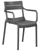 Стул TIM серый, пластик, твердое сиденье, с подлокотниками