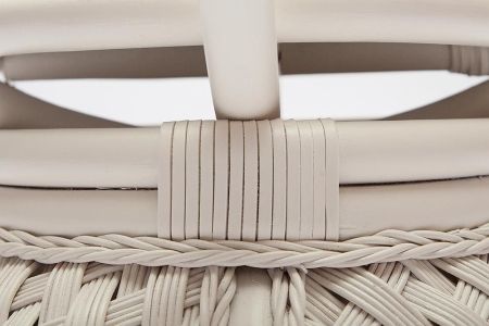 Столик кофейный Andrea ротанг, D60х50 см, белый