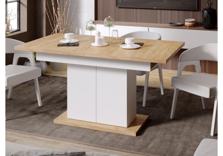 Стол деревянный Детройт Тип 1 белый, дуб крафт золотой