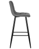 Стул барный NICOLE черные матовые ножки, темно-серый велюр 108-91
