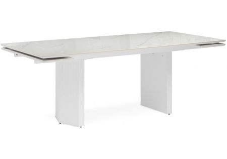 Керамический стол Монерон 200x100 дерево, белый