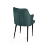 Стул с подлокотниками Hunt, бархат зеленый, черный конус