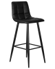 Стул барный NICOLE черные матовые ножки, черная экокожа P-01