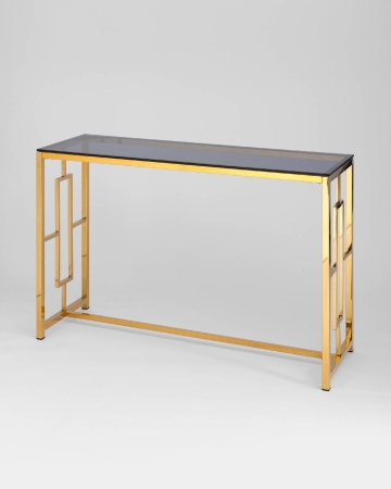 Консоль БРУКЛИН 120*40 золото стекло дым