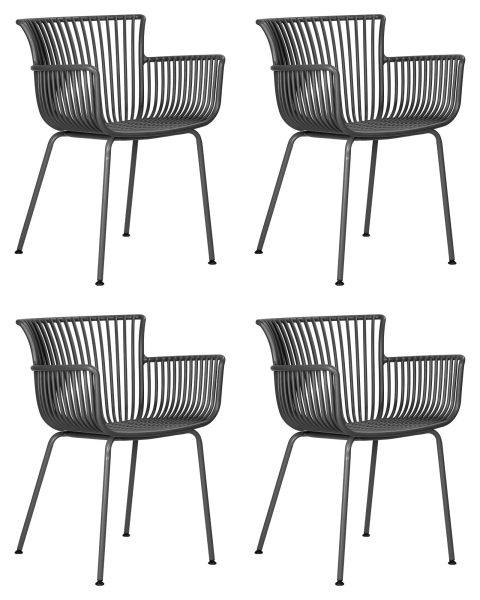 Набор 4 шт Стул обеденный ROSS, темно-серый (GR-04) без подушки