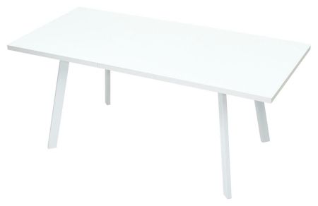 Стол ФИН 120 белый, стекло, белый каркас