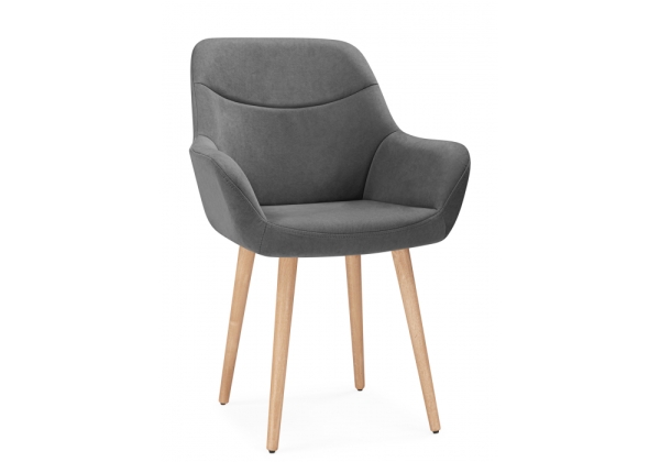 Стул деревянный Флюид темно-серый (zd 995), светлое дерево