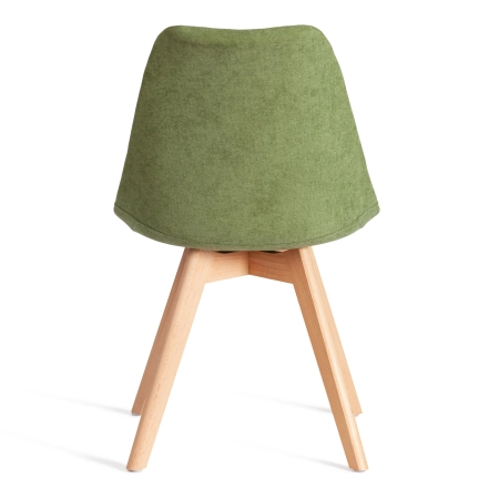 Стул TULIP SOFT (mod. 053V) ткань и дерево, зеленый и светлое дерево