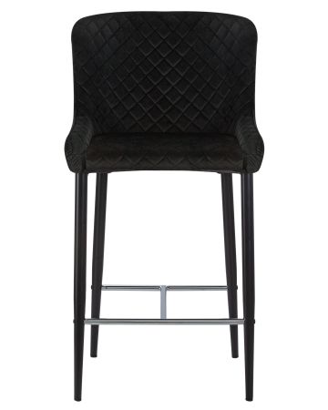 Стул полубарный CHRISTIAN'65 черные ножки, черный велюр V108-77