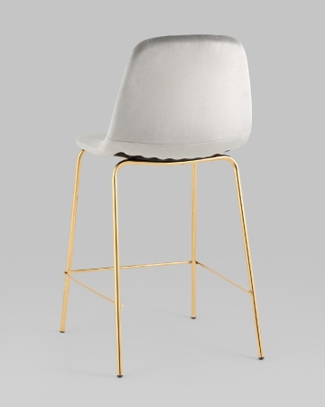 Стул полубарный Валенсия SN ткань серый золотые ножки