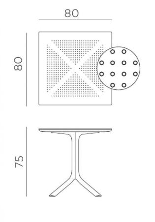 Стол пластиковый обеденный Clip 80 коричневый Стол пластиковый обеденный Clip 80 коричневый
