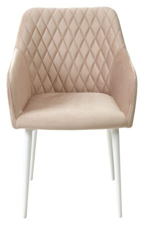 Стул BRANDY-X бежевый #5 белый каркас, велюр