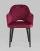 Стул Венера диамант велюр бордовый, черные ножки 2 шт.