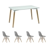 Стол Dix белый + 4 стула EAMES style серые