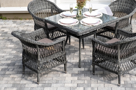 "Сицилия" обеденная группа плетеная, цвет графит "Сицилия" обеденная группа плетеная, цвет графит