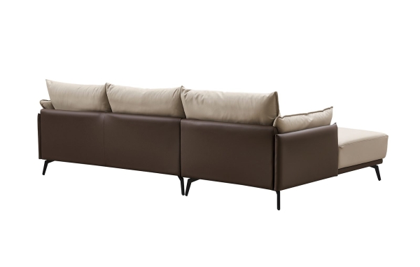 Диван ELEGANTE NAPPA SF015 бежевый/коричневый, угол левый Диван ELEGANTE NAPPA SF015 бежевый/коричневый, угол левый