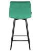 Набор 2 шт Стул полубарный OLIVIA, черные матовые ножки, зеленый велюр (108-64)