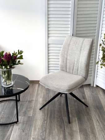 Стул YOHAN 360 градусов поворотный, KN01-04 светло-серый, ткань, черный