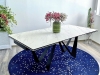 Стол RIETI 200 KL-99 белый мрамор матовый, итальянская керамика, черный каркас фото в интернет-магазине Stoolmarket