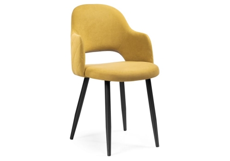 Стул Гутрид прошивка ромбы сзади черный, горчичный