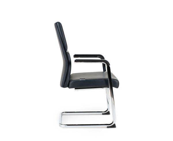 Кресло офисное Лондон CF хром черный, черные вставки, экокожа Кресло офисное Лондон CF хром черный, черные вставки, экокожа