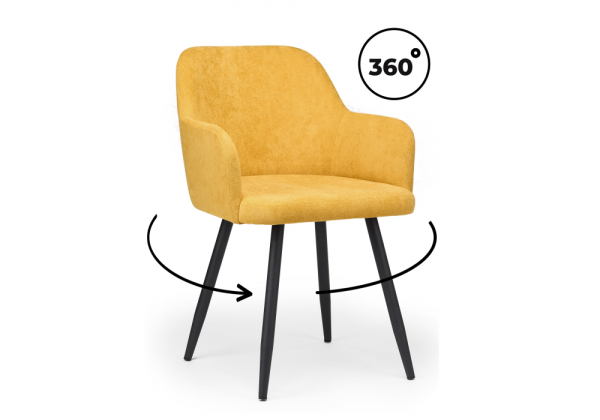 Стул на металлокаркасе Инфини 360 горчичный (ocean 016), черный