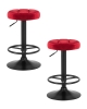 Набор 2 шт Табурет барный BRUNO BLACK, бордо велюр (MJ9-43)