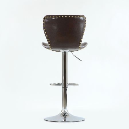 Барный стул Barneo N-87 Over, хром - SPU коричневый глянец